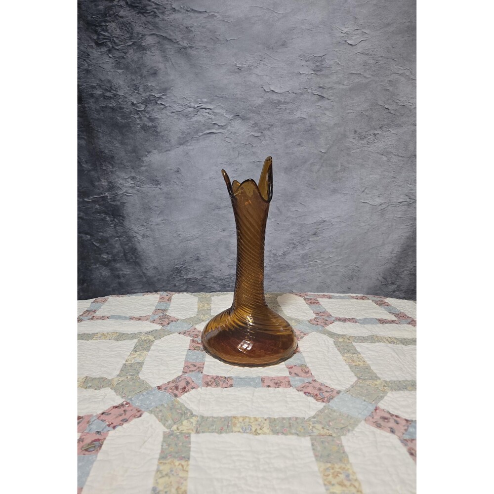 Vintage Amber Glass Vase